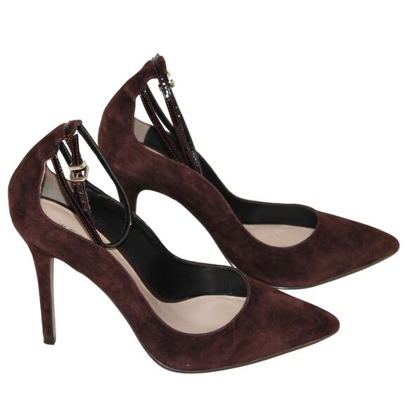 Reiss Brown Suede Pointed Toe Stiletto High Heels Size 8.5 - Picture 1 of 7